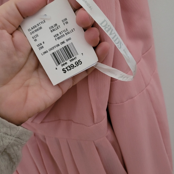 One shoulder bridesmaid dress pink - Picture 4 of 9